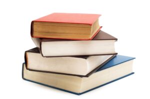 Four books isolated on the white background