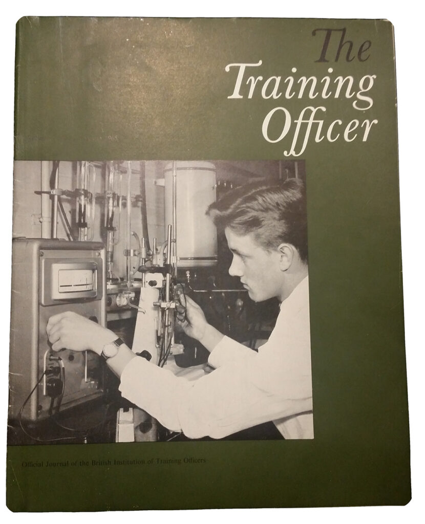 Photograph of a 1965 magazine cover titled "Training Officer"