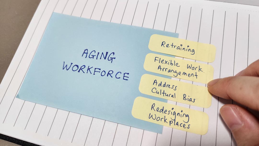 Aging workforce. Increase in number of elderly workers