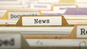 News Concept on Folder Register in Multicolor Card Index. Closeup View. Selective Focus. 3D Render.