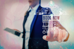 Conceptual hand writing showing Book Now. Concept meaning Make a reservation in hotel accommodation or airplane ticket