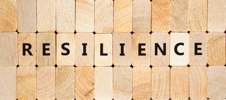 Resilience symbol. Concept word Resilience on beautiful wooden blocks. Beautiful wooden blocks background. Business resilience concept. Copy space.