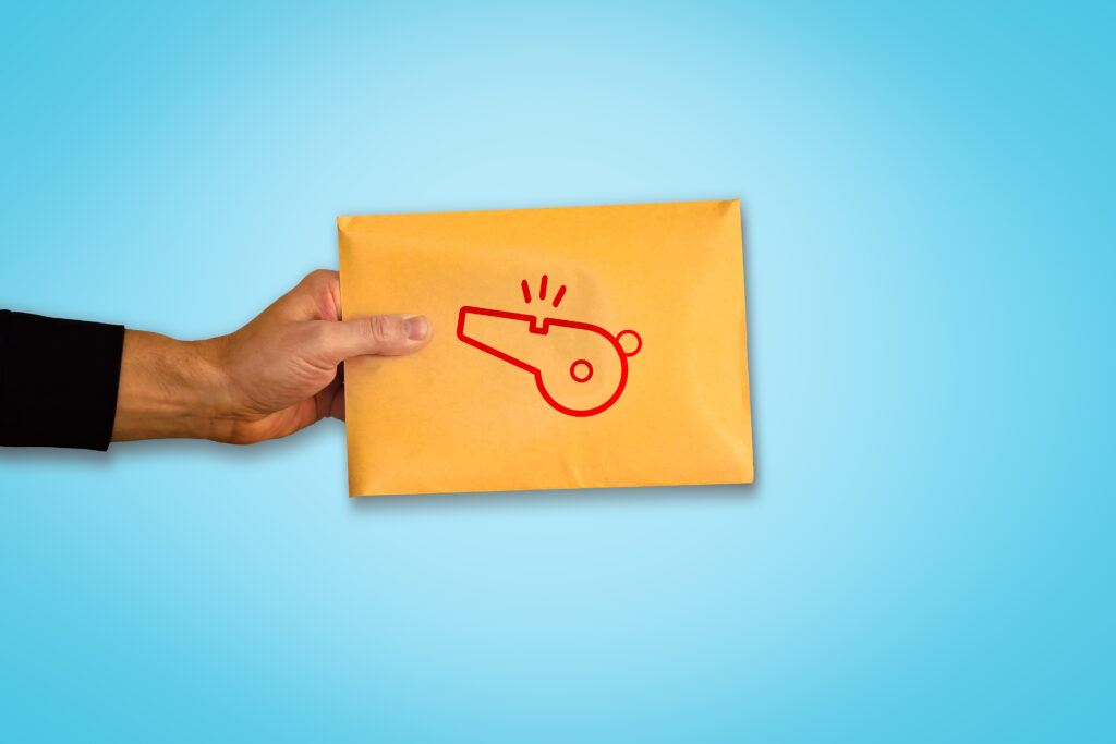 Symbolic Depiction of a Whistle Blower or Informant