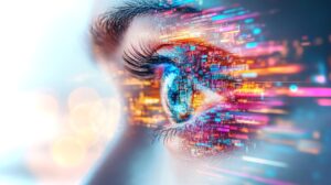 Explore the fusion of human vision and digital innovation in vibrant 4k footage