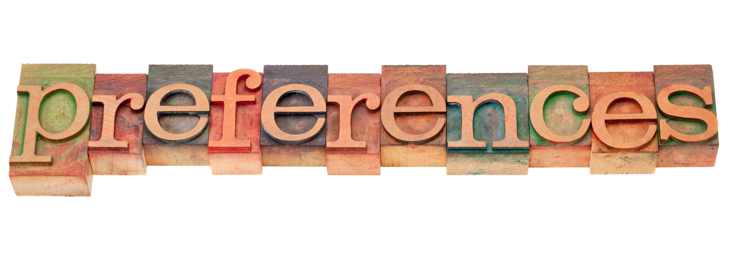 preferences in letterpress type