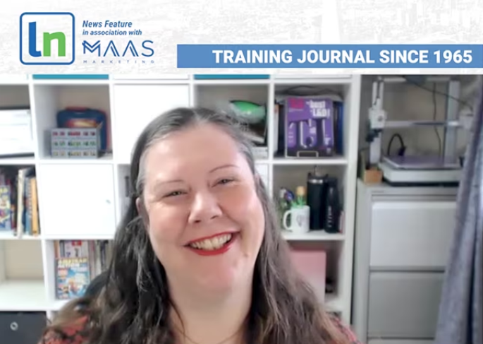 Screengrab of TJ Editor Jo Cook, being interview on Learning News about the Training Journal 60th anniversary conference