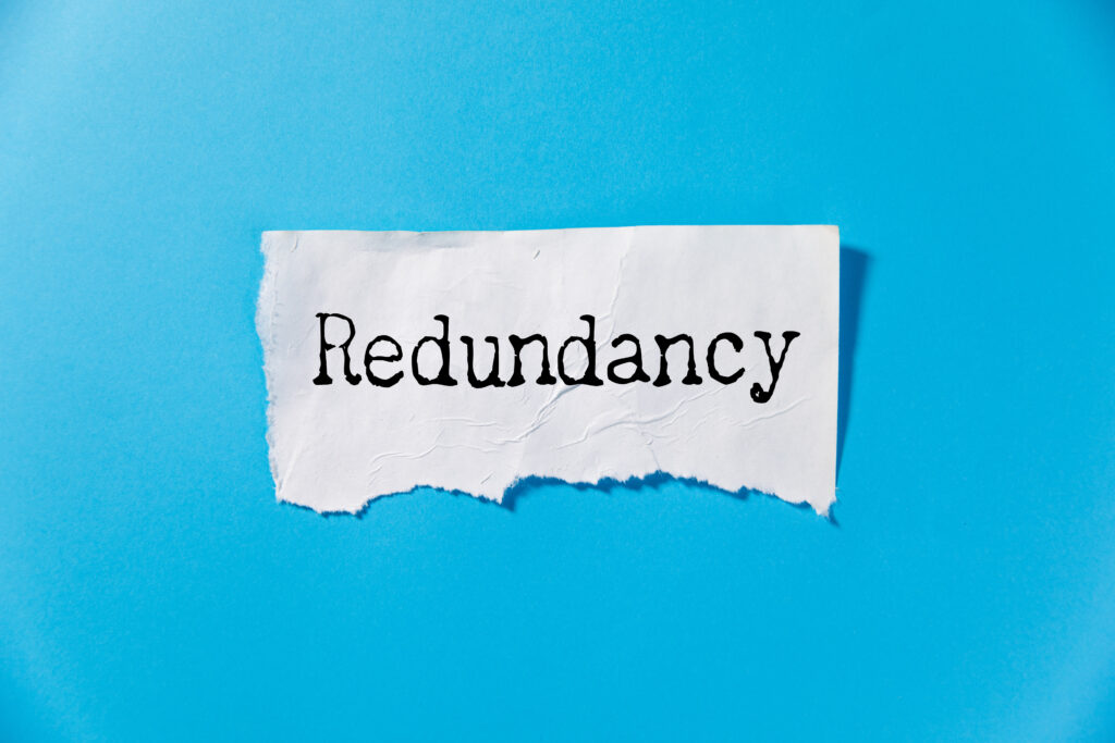 Redundancy writting on blue background.