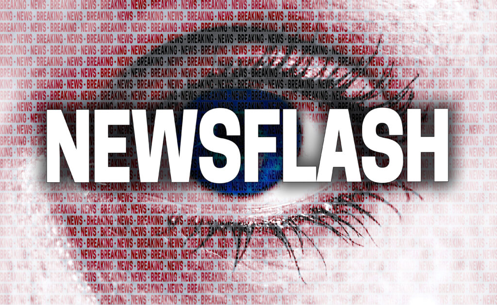 newsflash auge blickt auf betrachter konzept