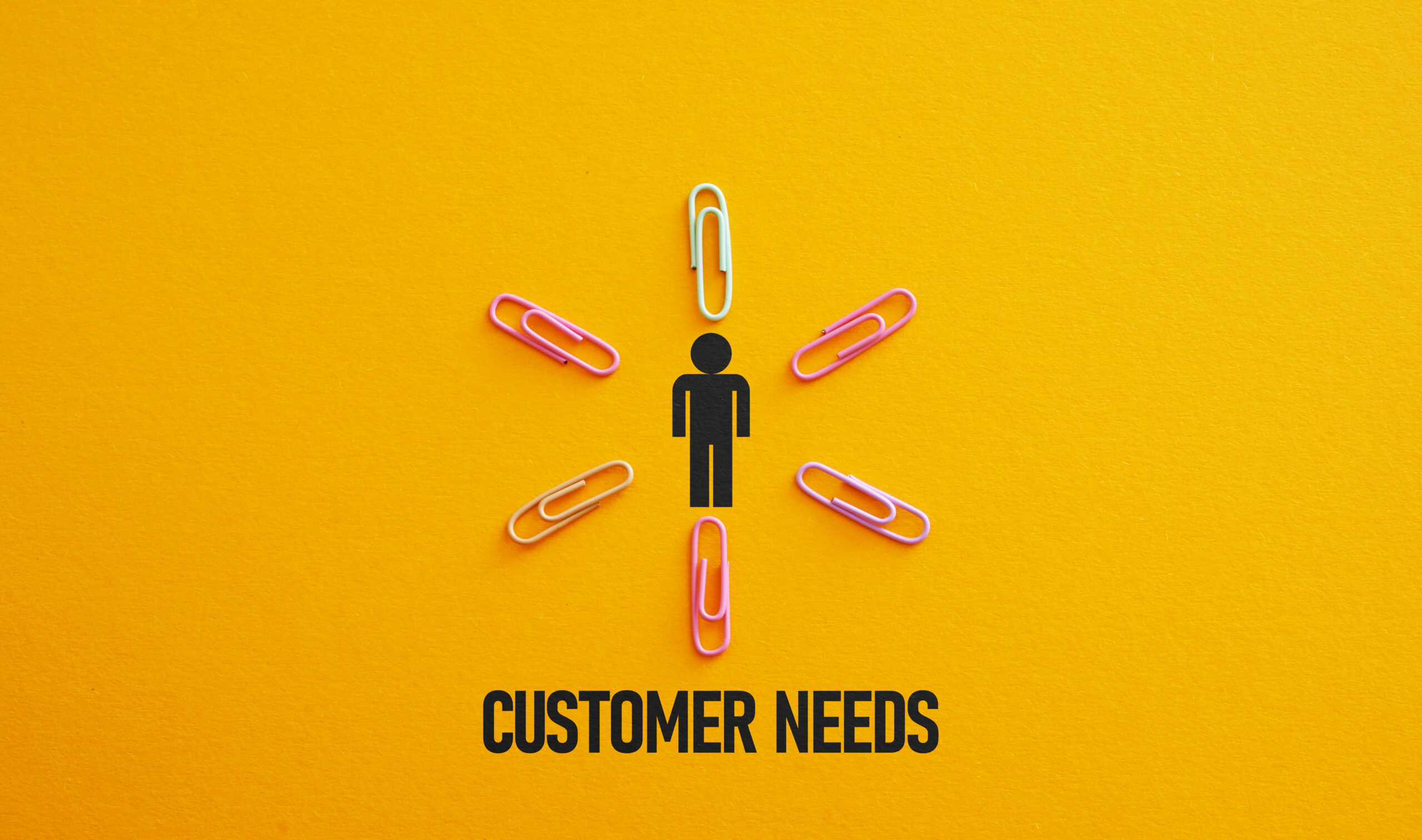 Customer needs concept is shown using the text