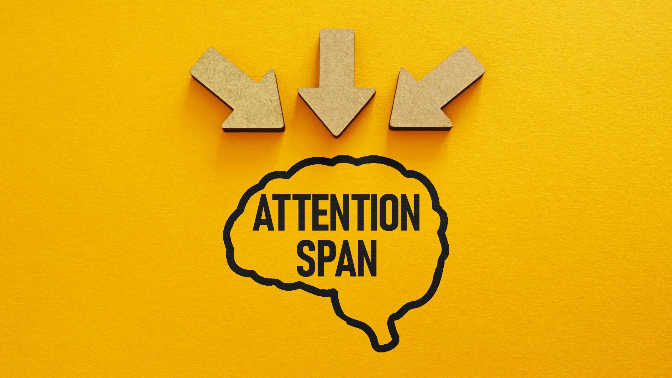 Attention Span Concept with Distracted Mind, Focus Control, Digital Distraction, Multitasking Overload, Productivity Loss and Concentration Problems